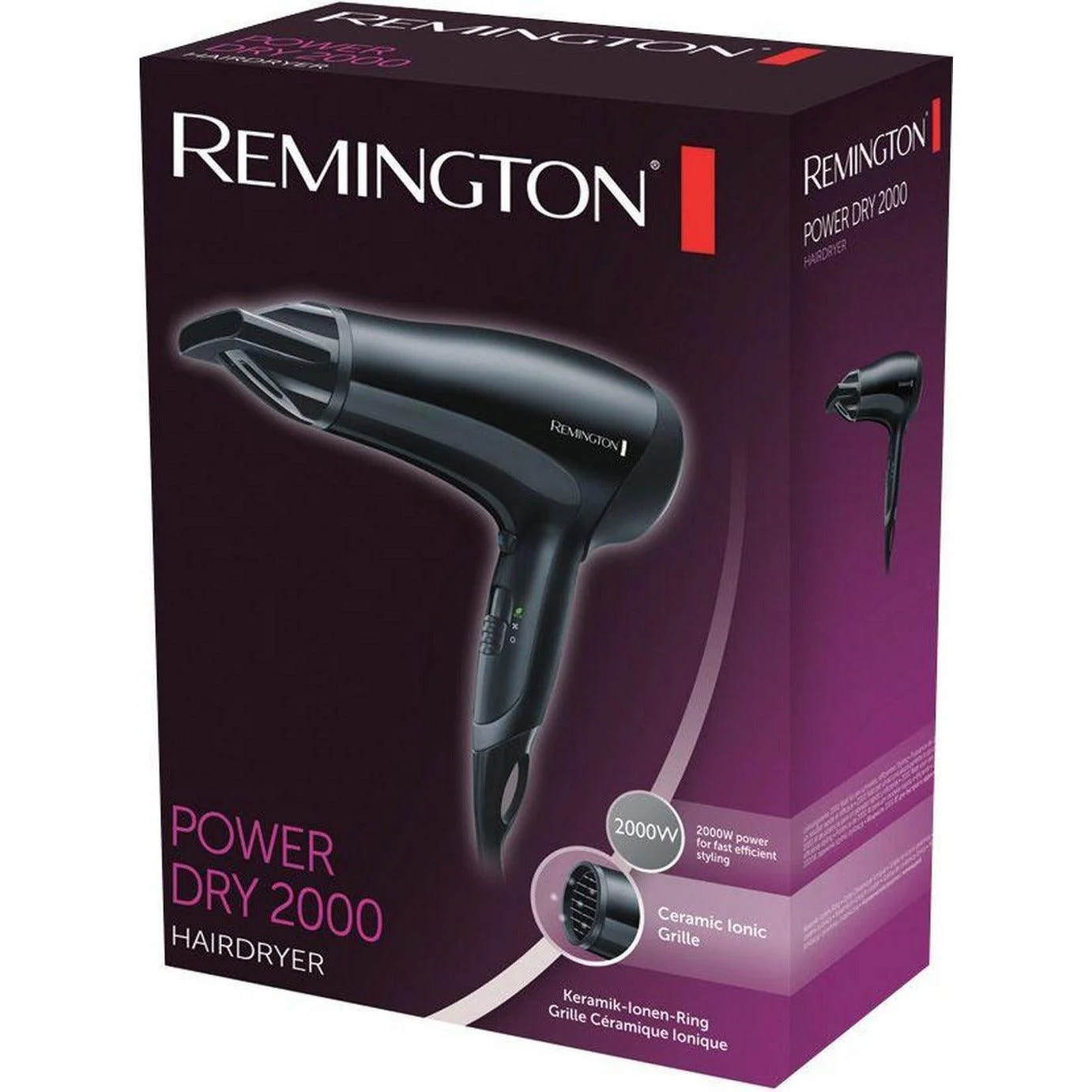 Remington Power Dry 2000W Hair Dryer - Black | D3010 - Image 5