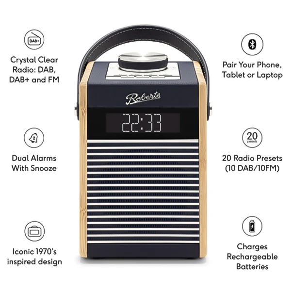 Roberts Rambler Midi DAB+/FM Portable Radio - Navy Blue | RAM-MIDINB - Image 6
