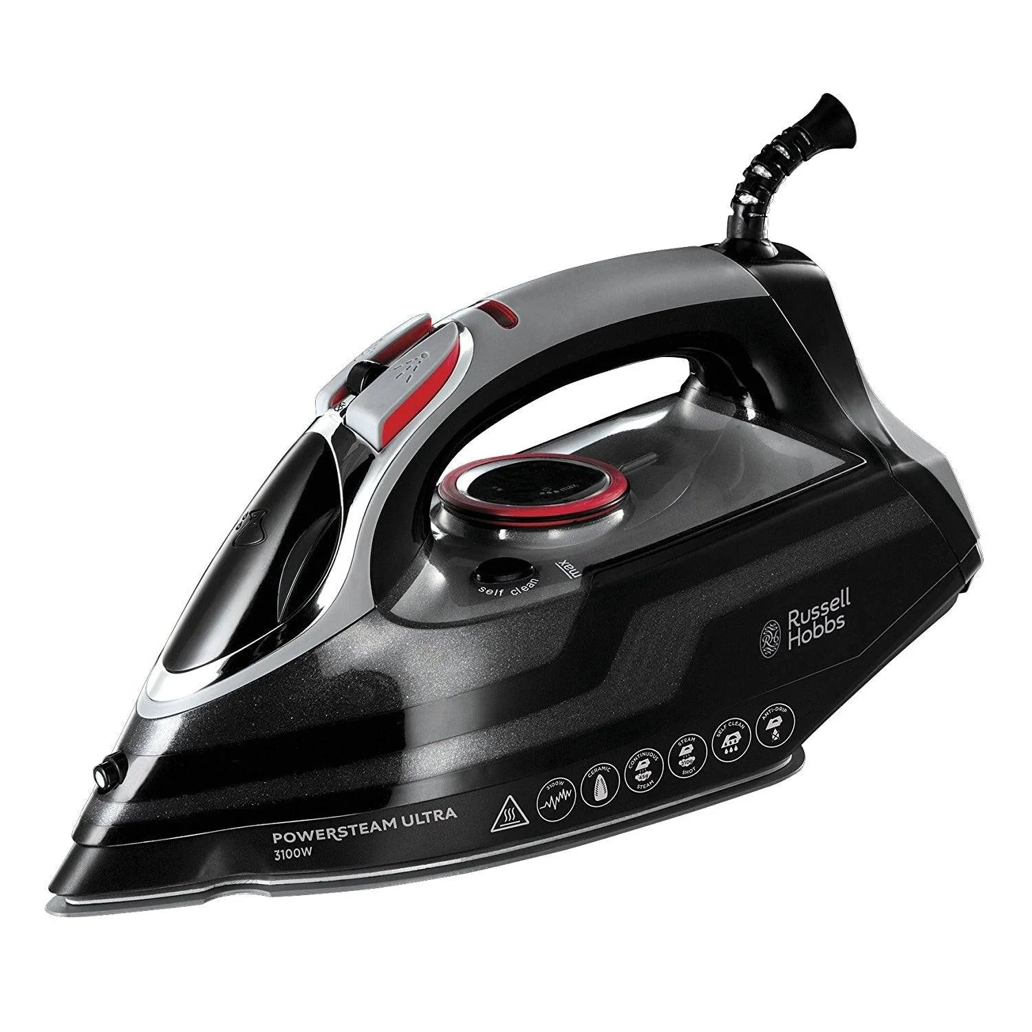Russell Hobbs 3100W Power Steam Ultra Iron - Black | 20630 - Image 9