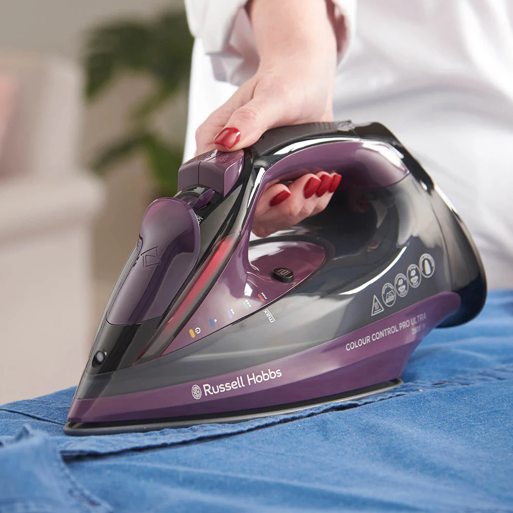 Russell Hobbs Colour Control Pro Ultra Steam Iron - Black and Purple | 27281 - Image 4