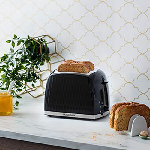 Russell Hobbs Honeycomb 2 Slice Toaster - Black | 26061 - Image 3