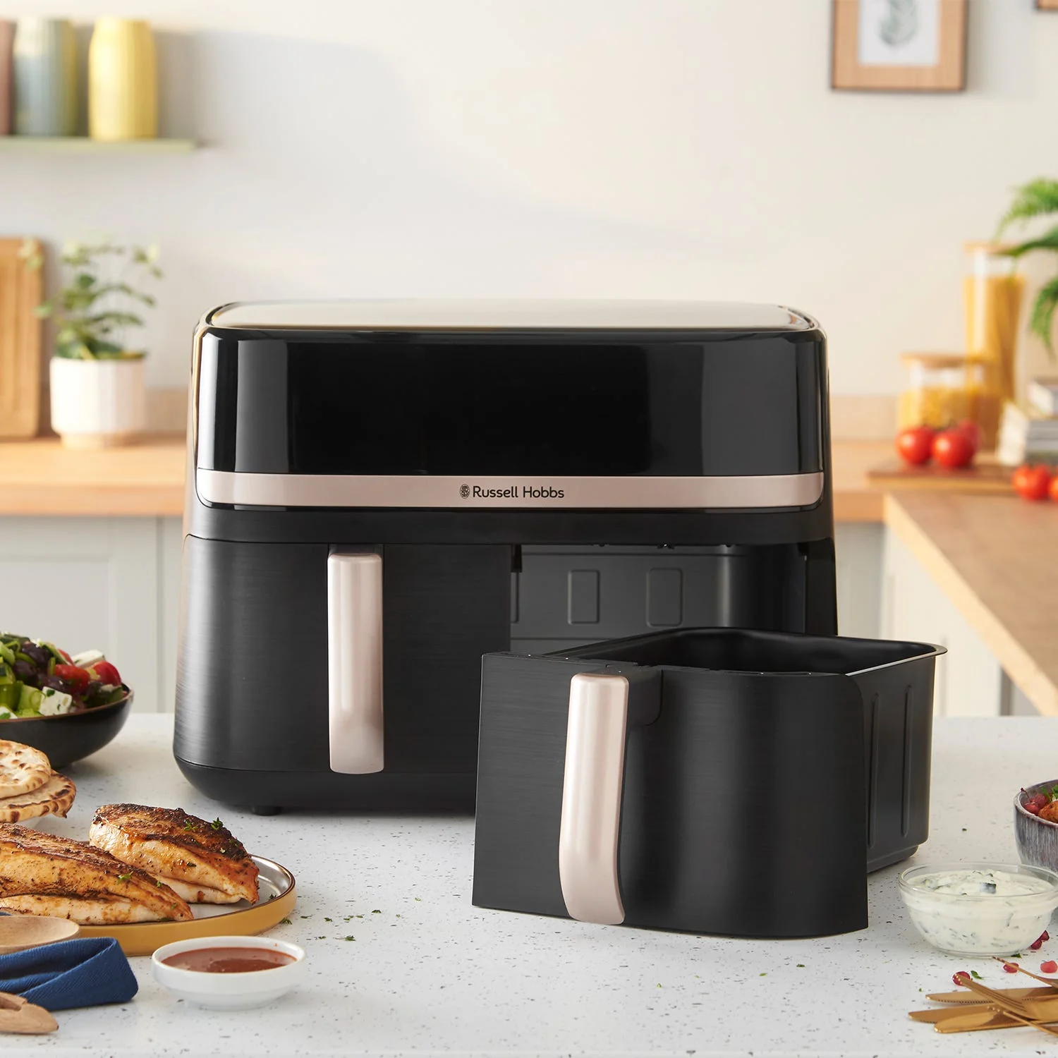 Russell Hobbs Satisfry 9L Dual Basket Air Fryer - Black | 27680 - Image 4