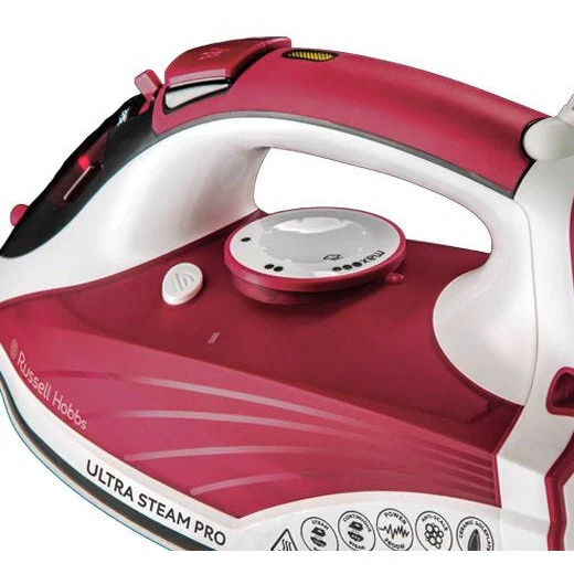 Russell Hobbs Ultra Steam Pro Iron - White & Red | 23990 - Image 4
