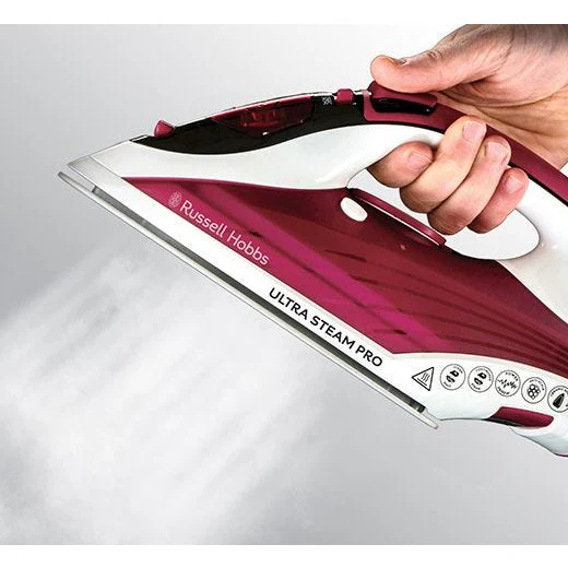 Russell Hobbs Ultra Steam Pro Iron - White & Red | 23990 - Image 6
