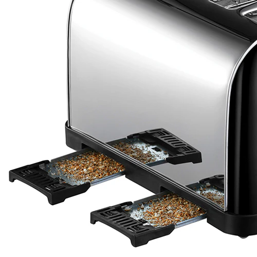 RussellHobbs Stainless Steel 4 Slice Toaster - Black | 28360 - Image 3