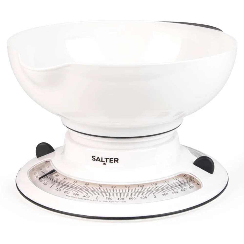 Salter Aquaweigh Mechanical Kitchen Scale - White | 800 WHBKDR
