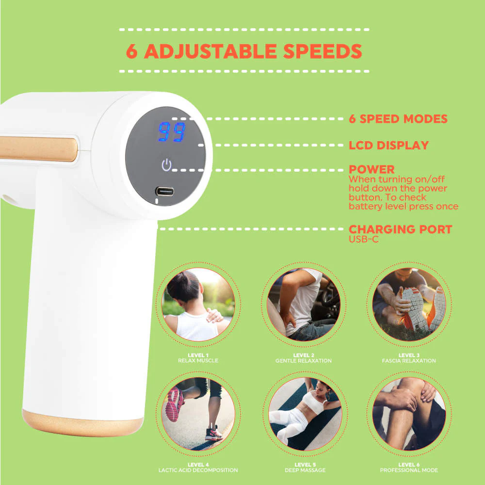 Salter Mini Electric Massage Gun - White | EE7427WHTSTKEU7 - Image 6