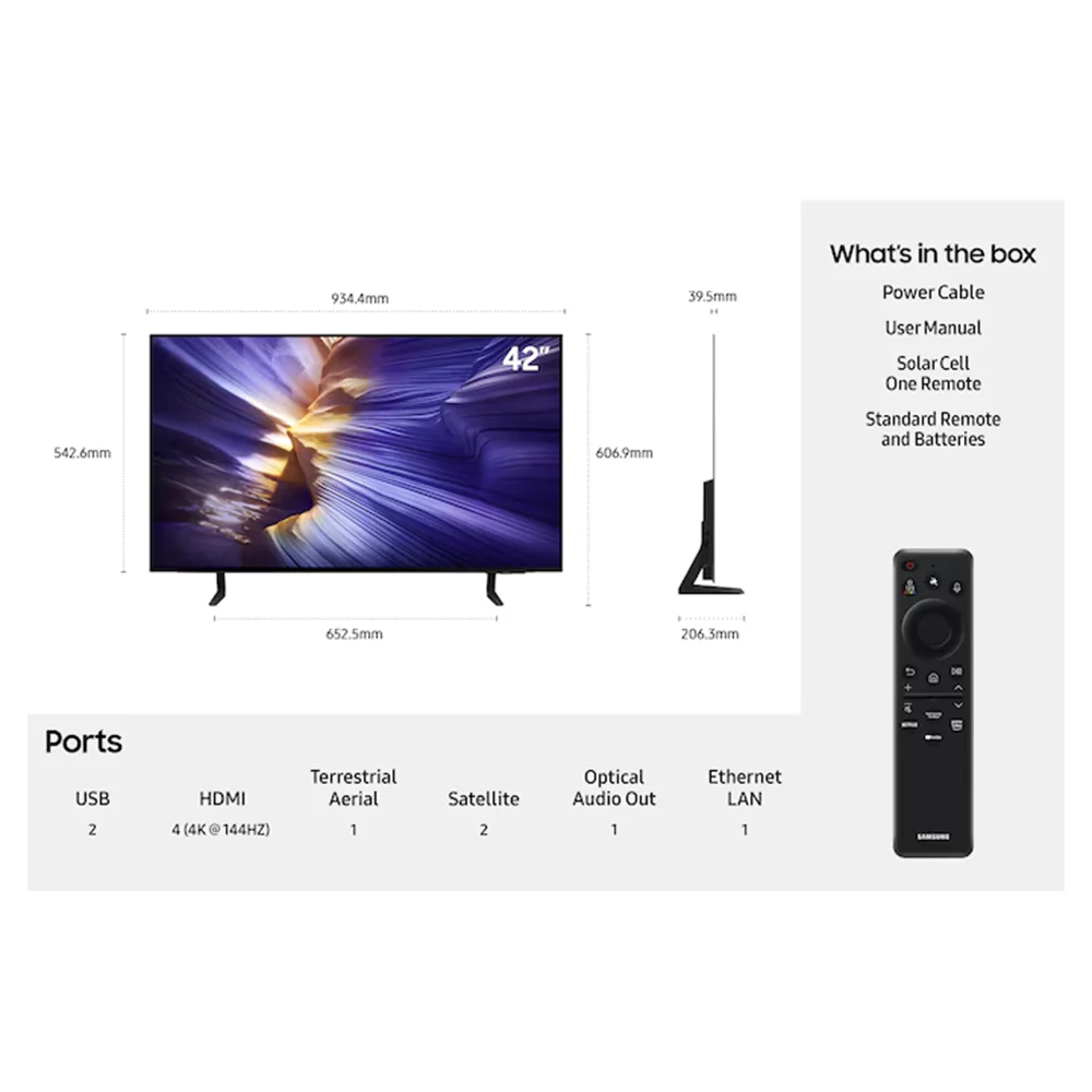 Samsung S90F 42" 4K Smart TV - Graphite Black | QE42S90FAEXXU - Image 9