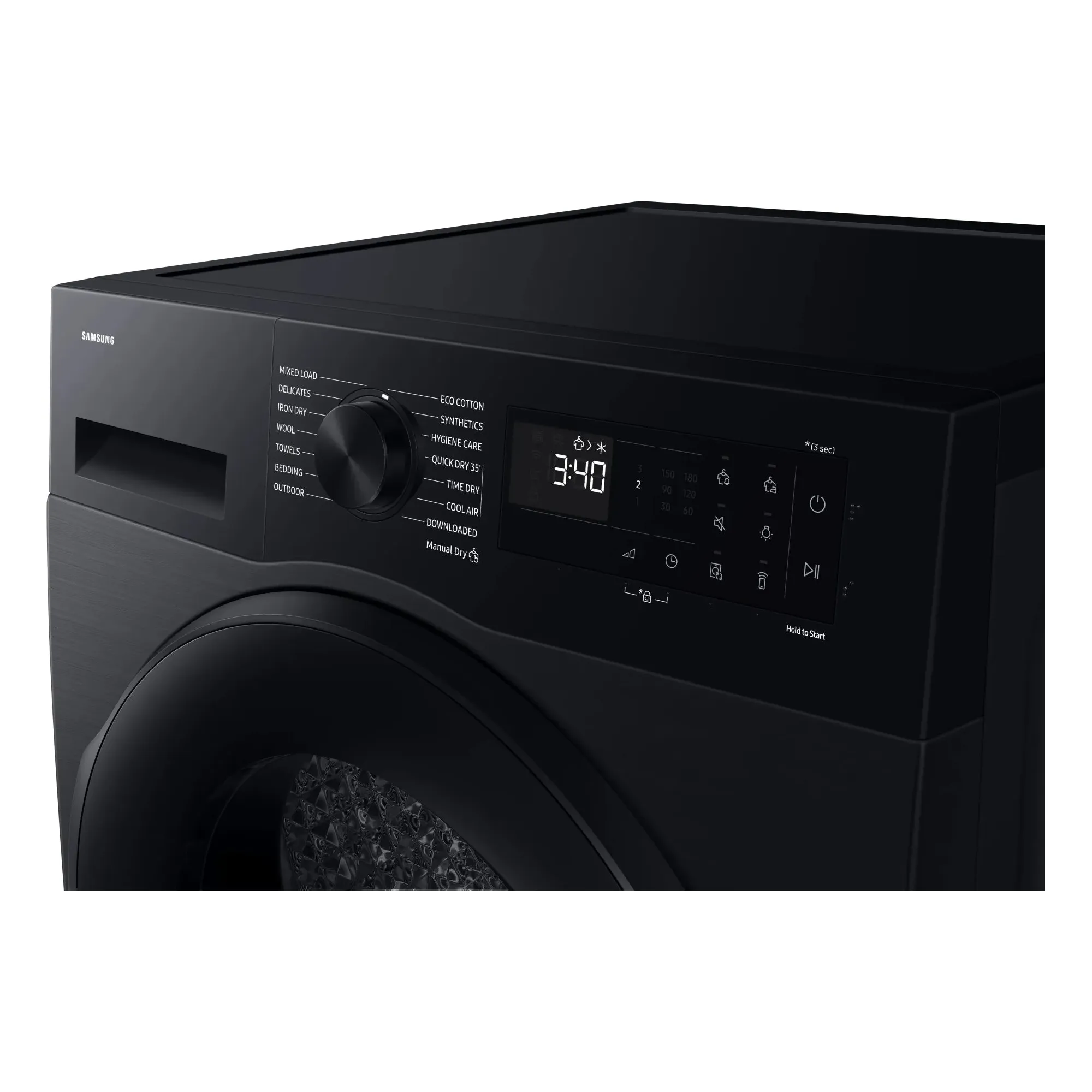 Samsung Series 5 9KG Freestanding Heat Pump Tumble Dryer - Black | DV90DG52A0ABEU - Image 3