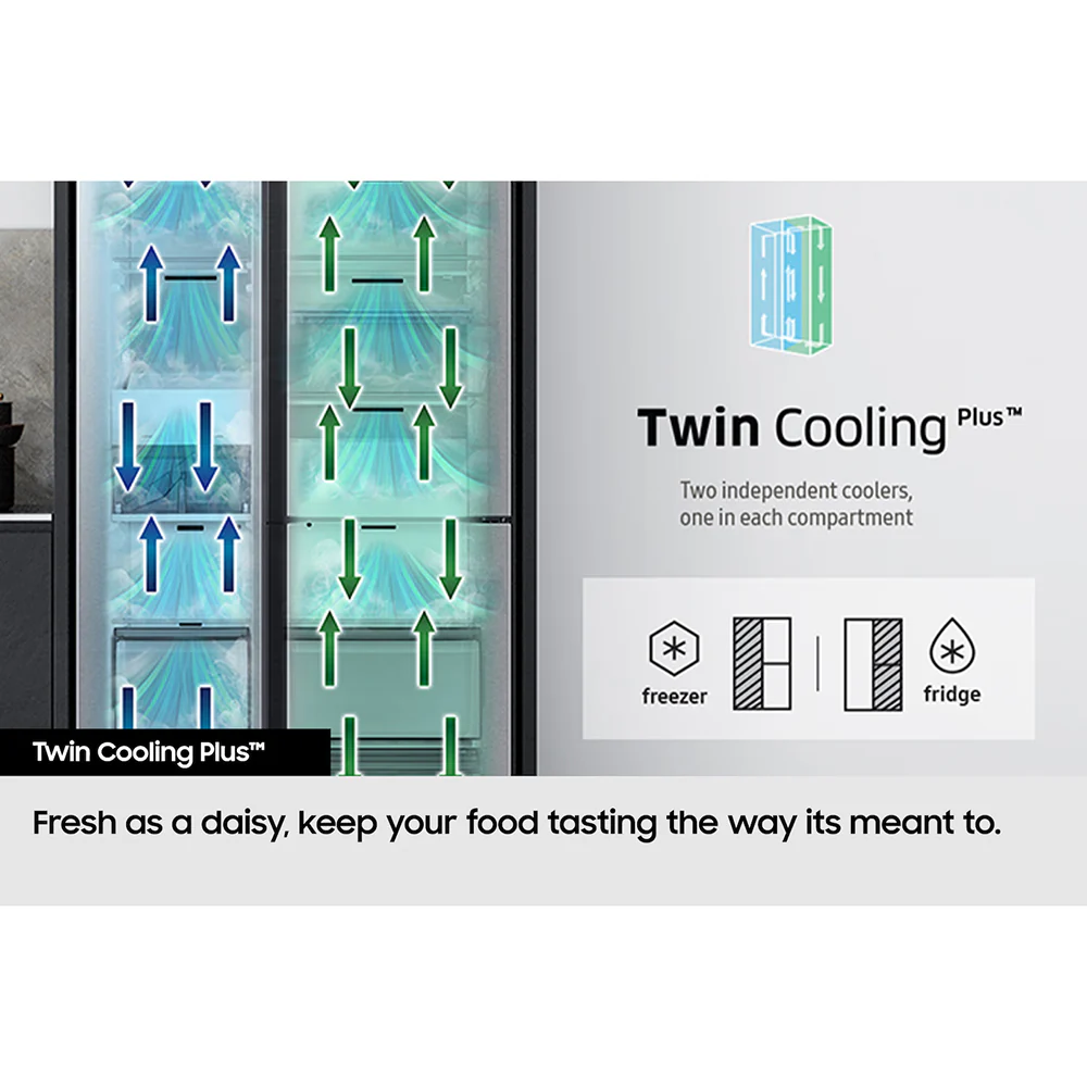 Samsung SpaceMax Series 7 Bespoke AI 634L Freestanding Fridge Freezer - Matt DOI Metal | RS70F66KCTEU - Image 7