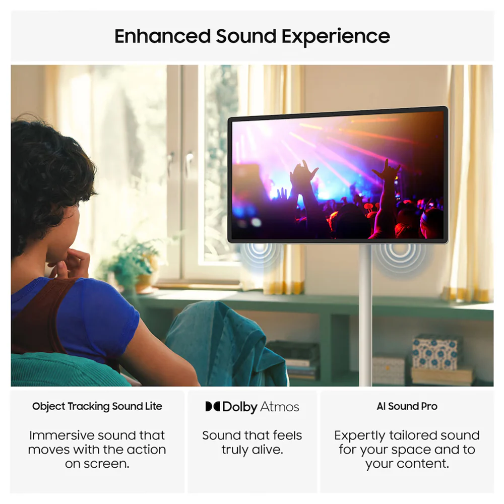 Samsung The Movingstyle 27" QHD Smart TV with Touch Screen & Built-In Battery - White & Black | UE27LSM7FAXXXU - Image 7