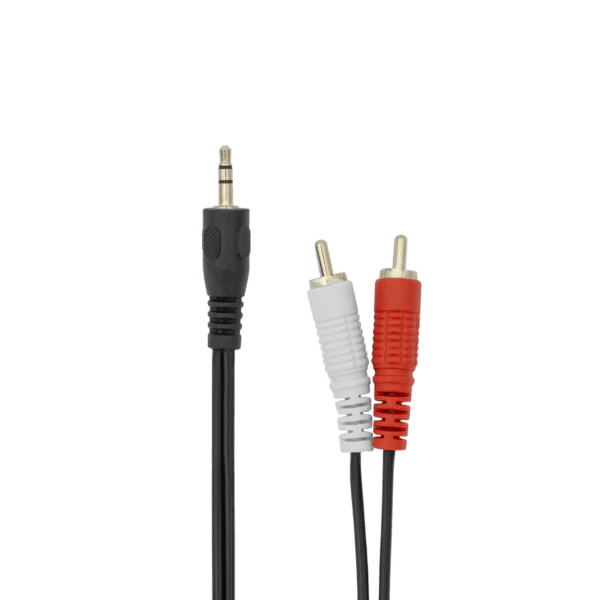 Sbox 2M 3.5MM Male To 2 x RCA Male Audio Cable - Black | 3.5-2RCA-M/M-2/R