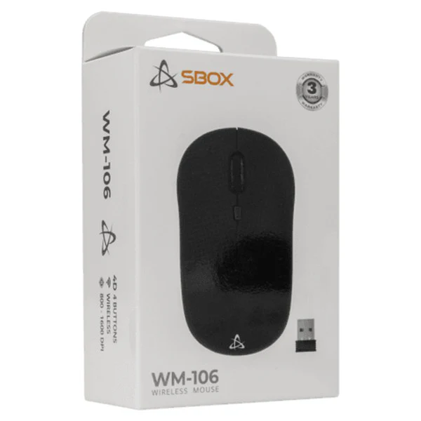 Sbox Ergonomic Wireless Mouse - Black | WM-106B - Image 4
