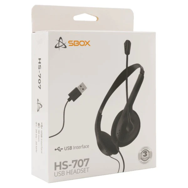 Sbox On-Ear Wired Headset - Black | HS-707 - Image 6