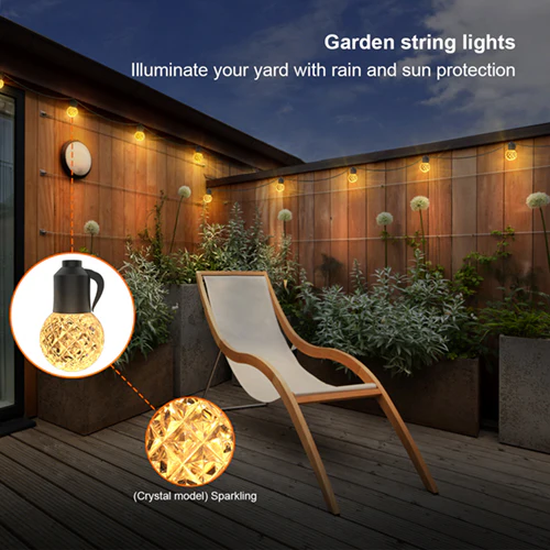 Secret Garden Collection Leora 15M LED Garden String Lights - Black | GL15WW - Image 3
