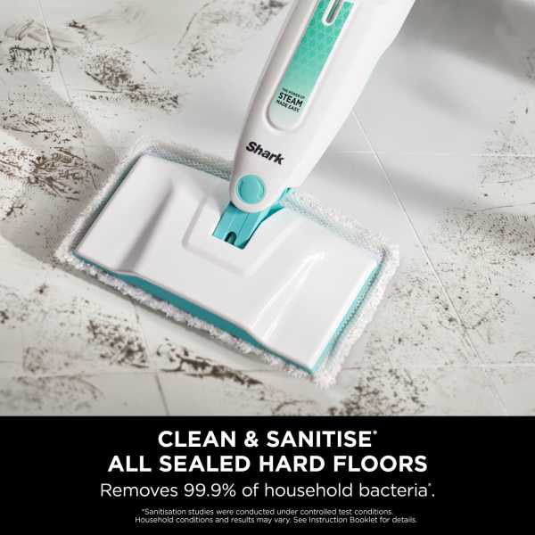 Shark Classic Steam Mop - White & Mint Green | S1000UK - Image 6