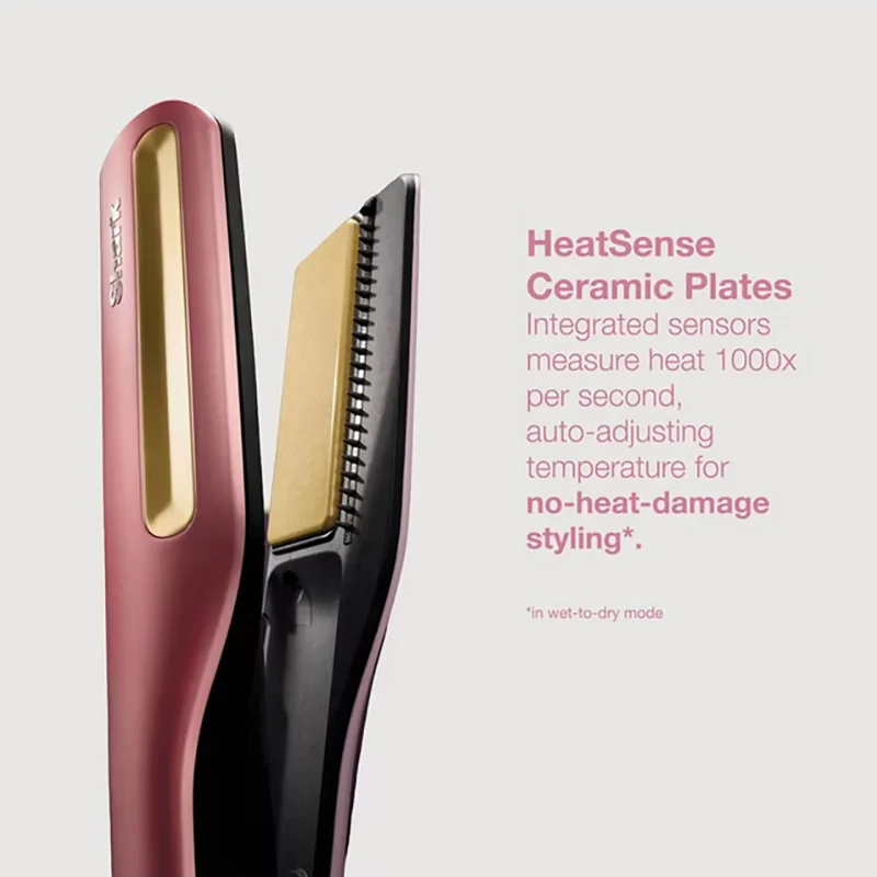 Shark SilkiPro Wet-To-Dry Ceramic Hair Straightener - Rose Petal | HT401UKPK - Image 3