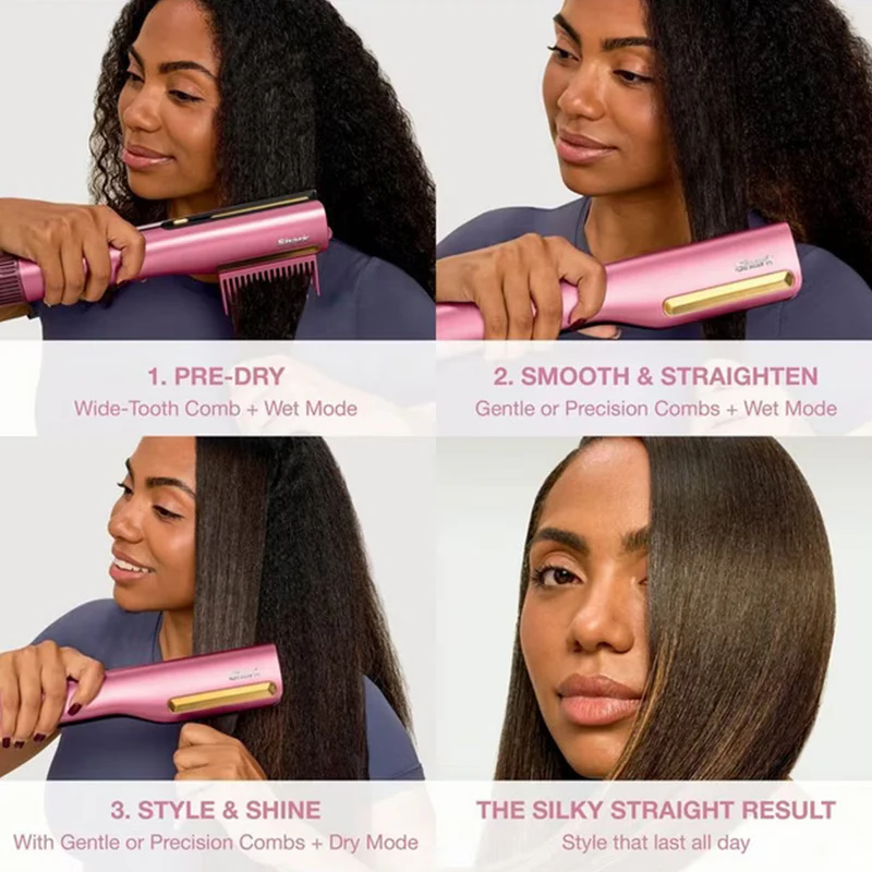 Shark SilkiPro Wet-To-Dry Ceramic Hair Straightener - Rose Petal | HT401UKPK - Image 6