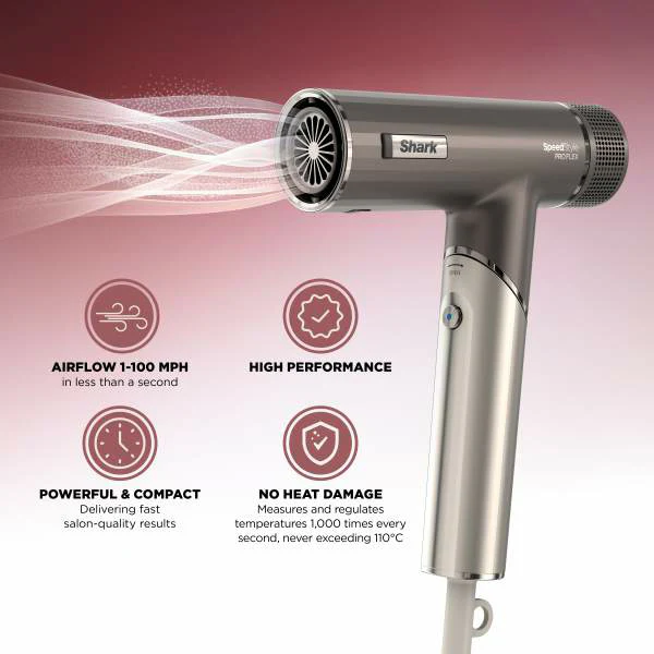 Shark SpeedStyle Pro Flex 4-In-1 High Velocity Hair Dryer - Mocha & Silver | HD542UK - Image 6