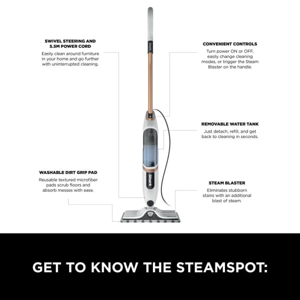 Shark Steam Blaster Technology Steam Spot Cleaner - White & Poly Copper | S2001UK - Image 10