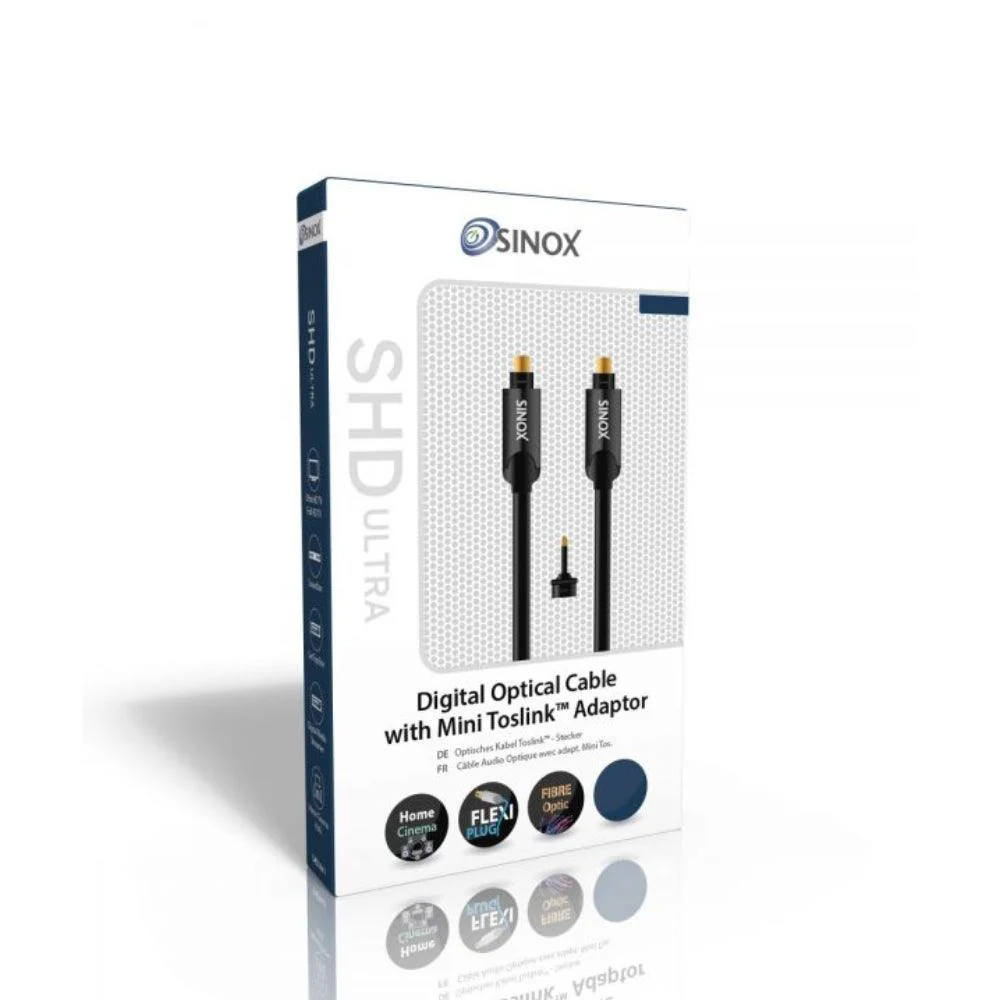 Sinox 1.5M SHD Optical Digital Audio Cable - Black | SHD3662 - Image 2