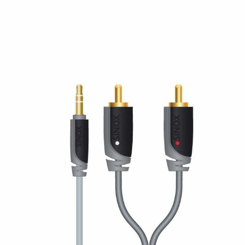 Sinox 1.0M Stereo 2 RCA Portable Audio Cable - Grey | XA3401 - Image 2