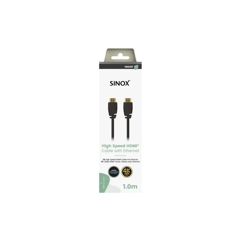 Sinox 1M 4K High Speed HDMI Cable with Ethernet - Black | 51927 - Image 2