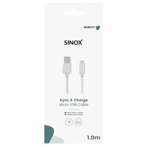 Sinox 1M Micro USB to USB A Cable - White | 052788 - Image 2