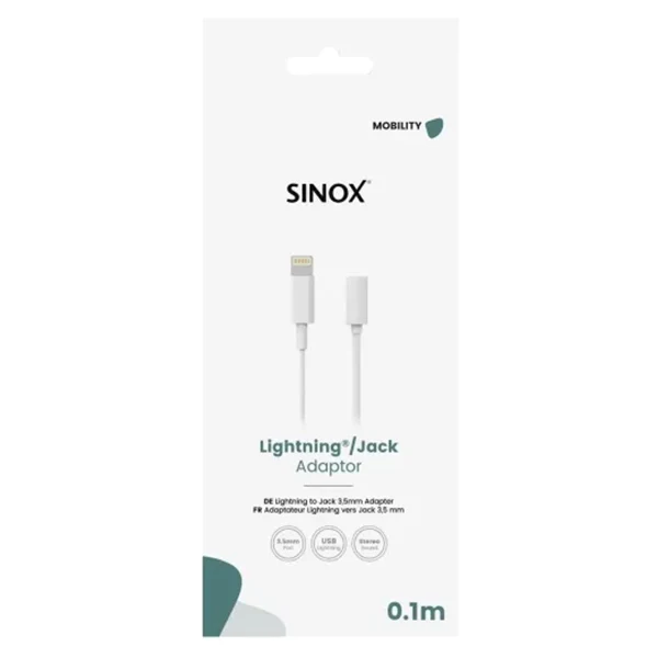 Sinox 3.5MM Mini Jack Lightning Cable - White | 053150 - Image 2