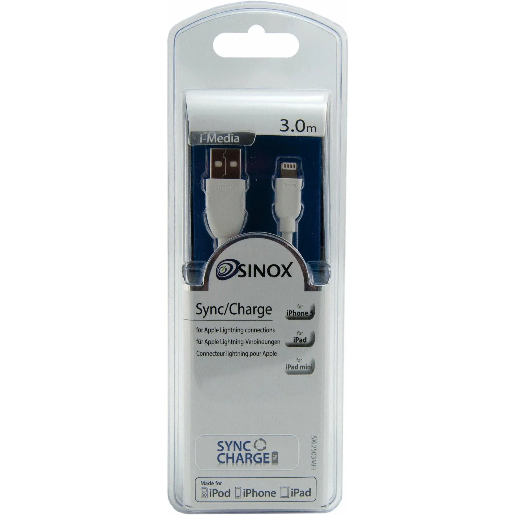 Sinox 3M USB 2.0A MFI Lightning Charge Cable - White | XI2503 - Image 4