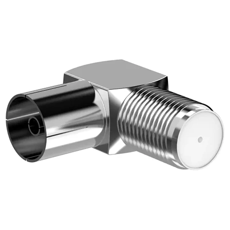 Sinox Female Angled F-Coax Connector - Stainless Steel | 052566