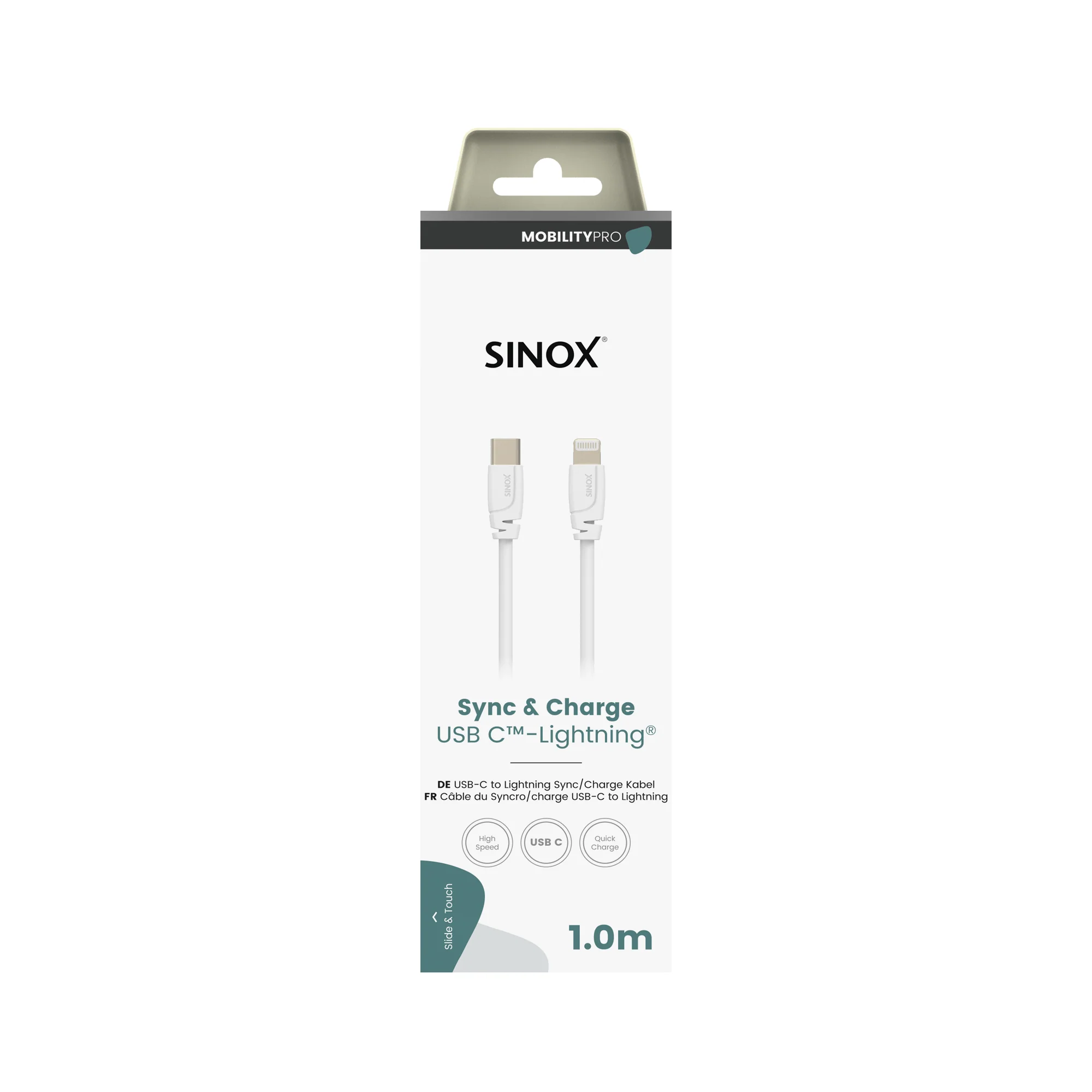 Sinox Mobility Pro USB 2.0 Type C Lightning Cable - White | 51187