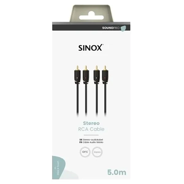 Sinox Pro 5M Stereo RCA Phono Cable - Black | 52221 - Image 2