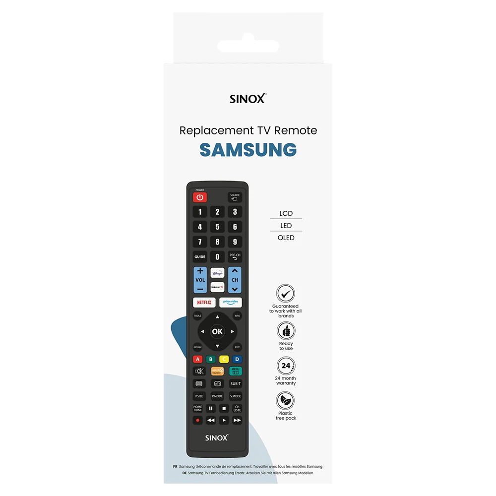 Sinox Replacement Remote Control for Samsung TVs - Black | 805472 - Image 2