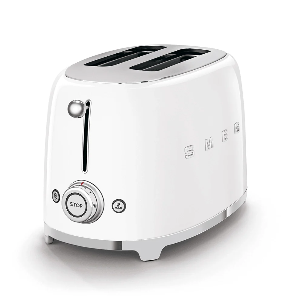 Smeg 950W 2 Slice Toaster - White | TSF01WHUK