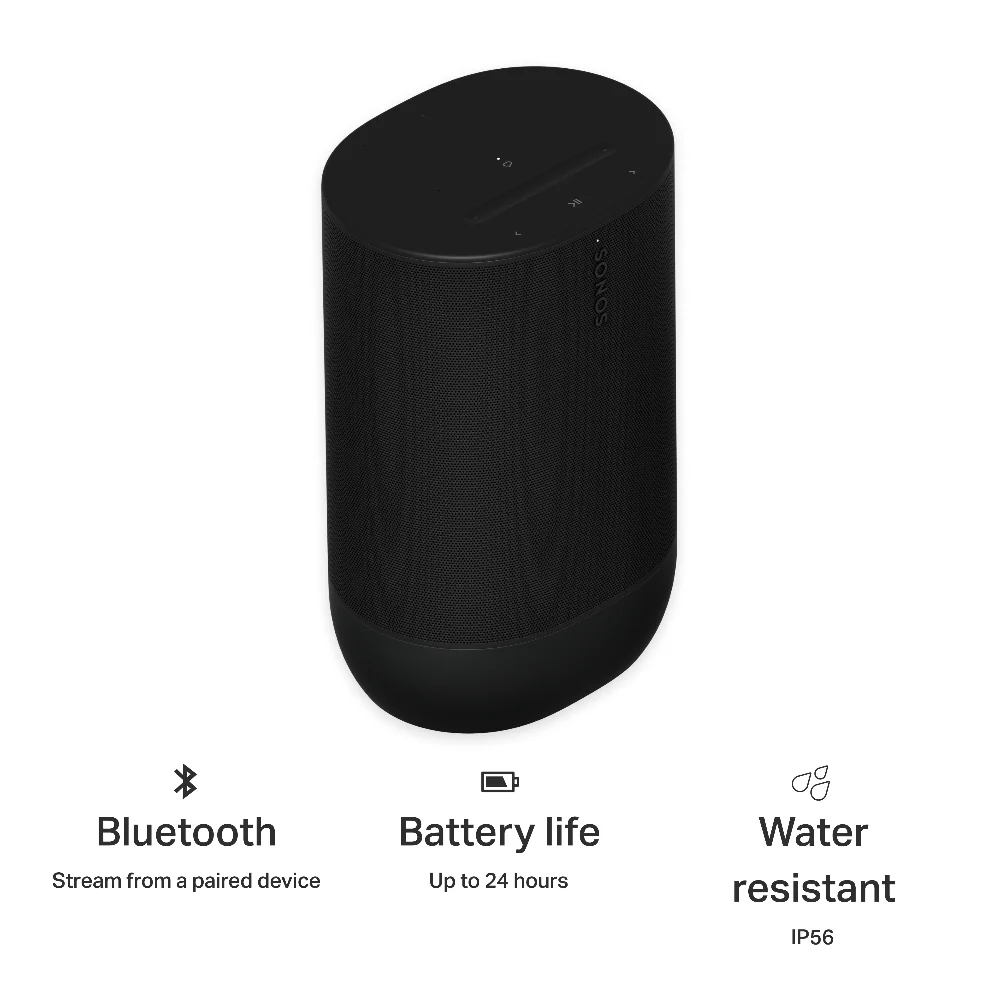 Sonos Move 2 Portable Bluetooth Smart Speaker - Black | MOVE2UK1BLKR2 - Image 9