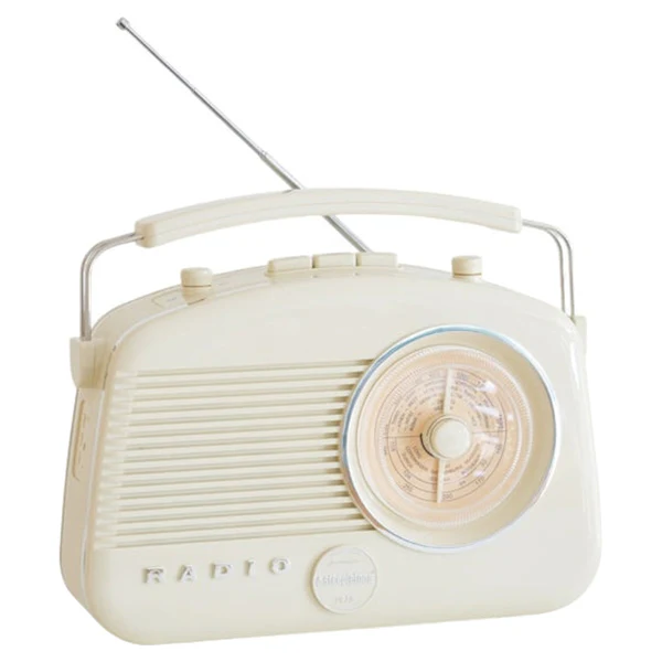 Steepletone Brighton FM/MW/LW Portable Retro Radio - Cream | BRIGHTONBGE