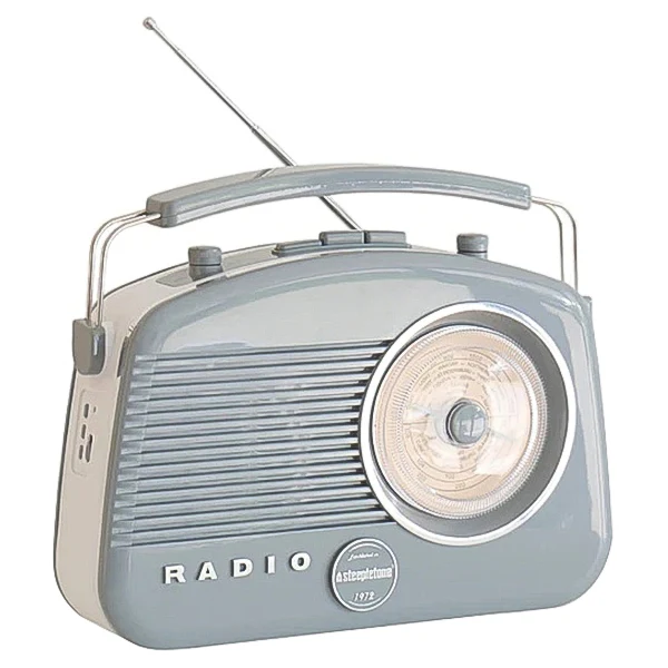 Steepletone Brighton FM/MW/LW Portable Retro Radio - Grey | BRIGHTONGREY