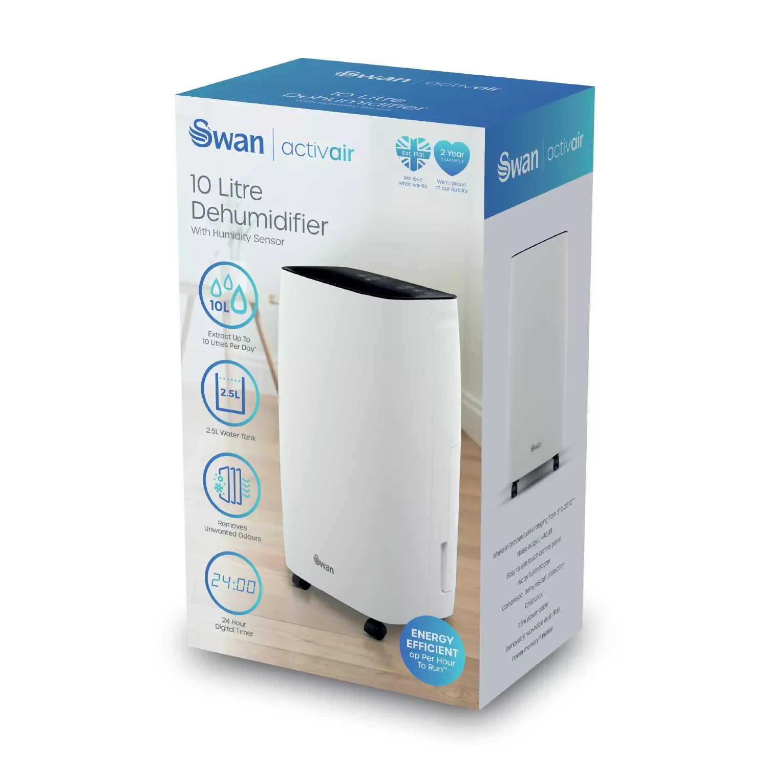 Swan Activair 10L Dehumidifier - White | SH16505 - Image 7