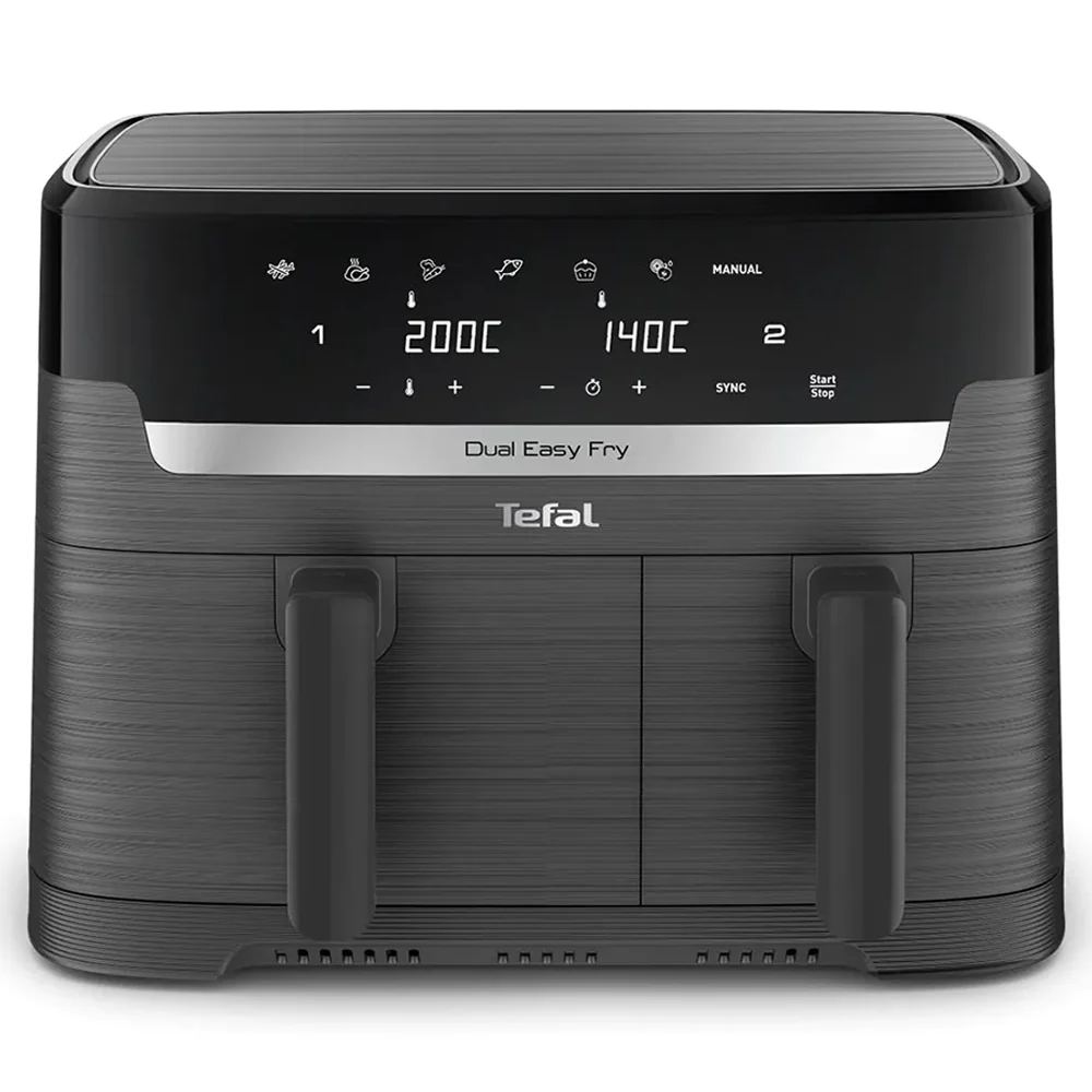 Tefal 8.3L Easy Fry Dual Air Fryer - Coal | EY901HG0