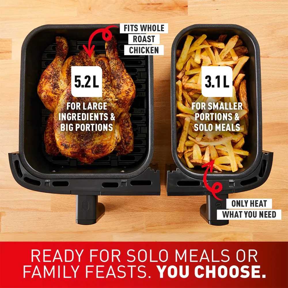 Tefal 8.3L Easy Fry Dual Air Fryer - Coal | EY901HG0 - Image 4