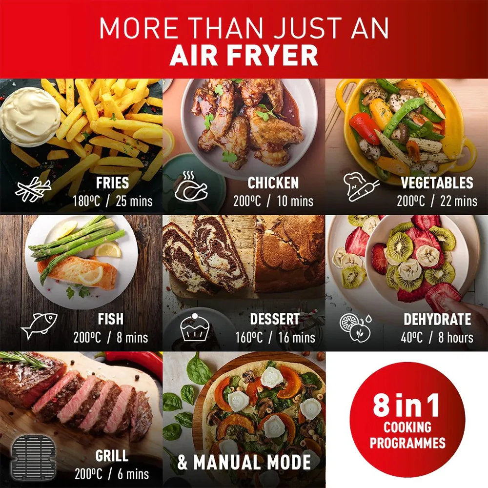 Tefal 8.3L Easy Fry Dual Air Fryer - Coal | EY901HG0 - Image 6
