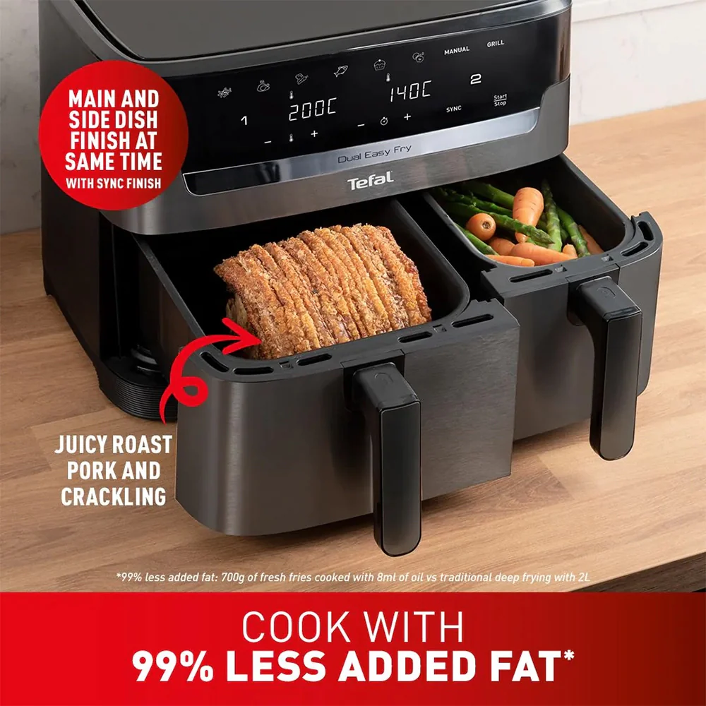 Tefal 8.3L Easy Fry Dual Air Fryer - Coal | EY901HG0 - Image 7