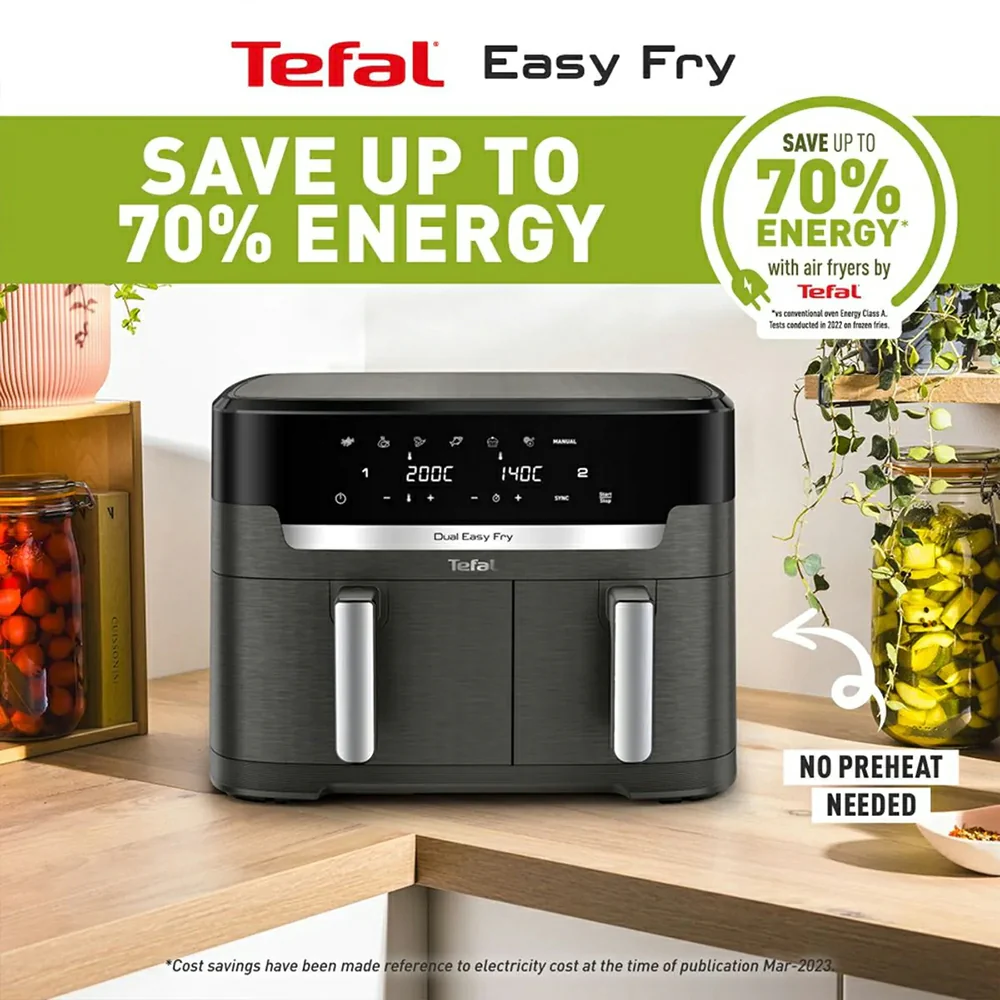 Tefal Easy Fry Dual XXL 11L Air Fryer - Coal Grey | EY942HG0 - Image 4