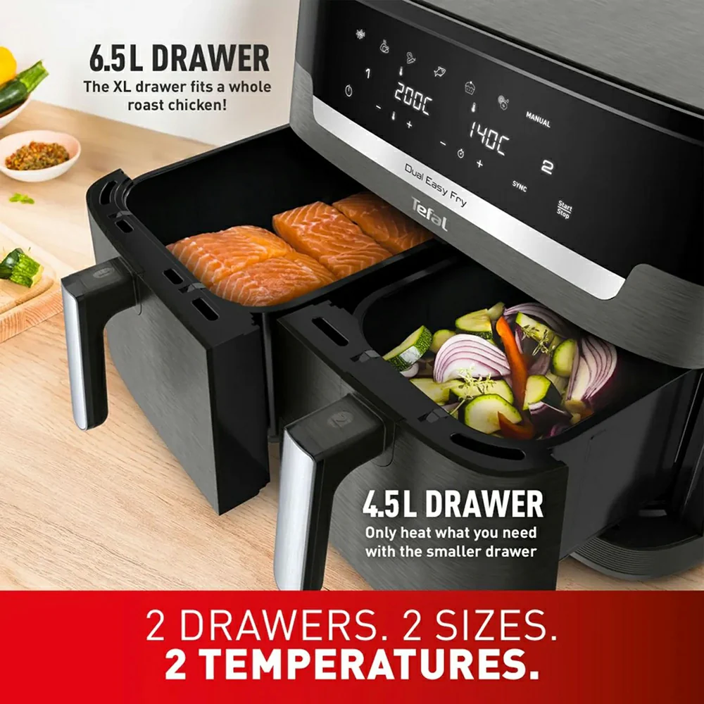 Tefal Easy Fry Dual XXL 11L Air Fryer - Coal Grey | EY942HG0 - Image 6