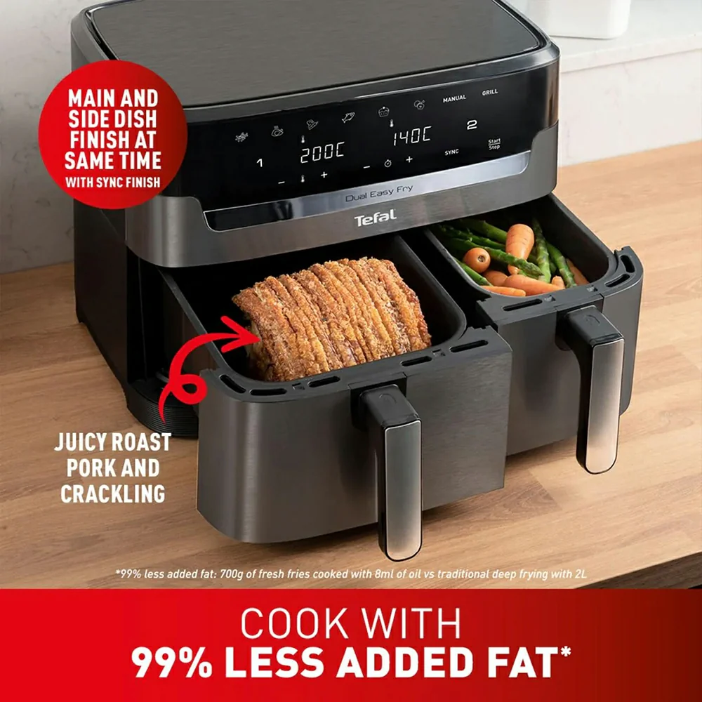 Tefal Easy Fry Dual XXL 11L Air Fryer - Coal Grey | EY942HG0 - Image 8