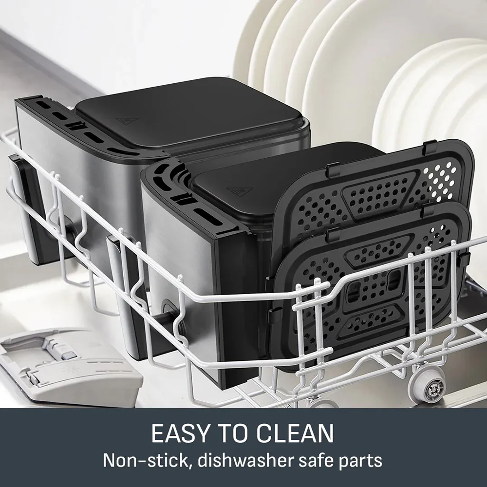Tefal Easy Fry Dual XXL 11L Air Fryer - Stainless Steel | EY942DG1 - Image 2