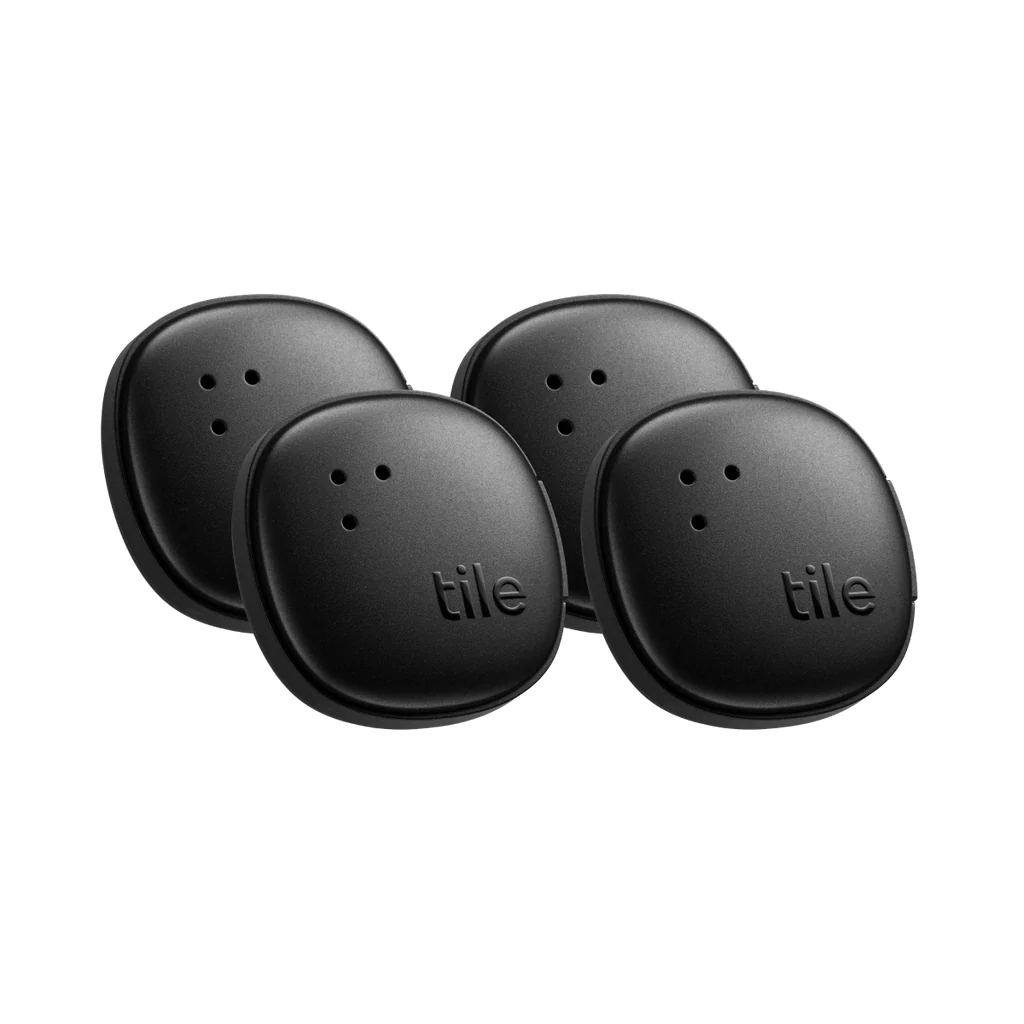 Tile Life360 Sticker Bluetooth Tracker Pack of 4 - Black | 89-RE-65012