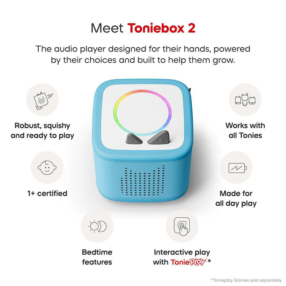 Tonies Toniebox 2 Starter Set with Creative Tonie Rubie - Sky Blue | 11002434 - Image 3