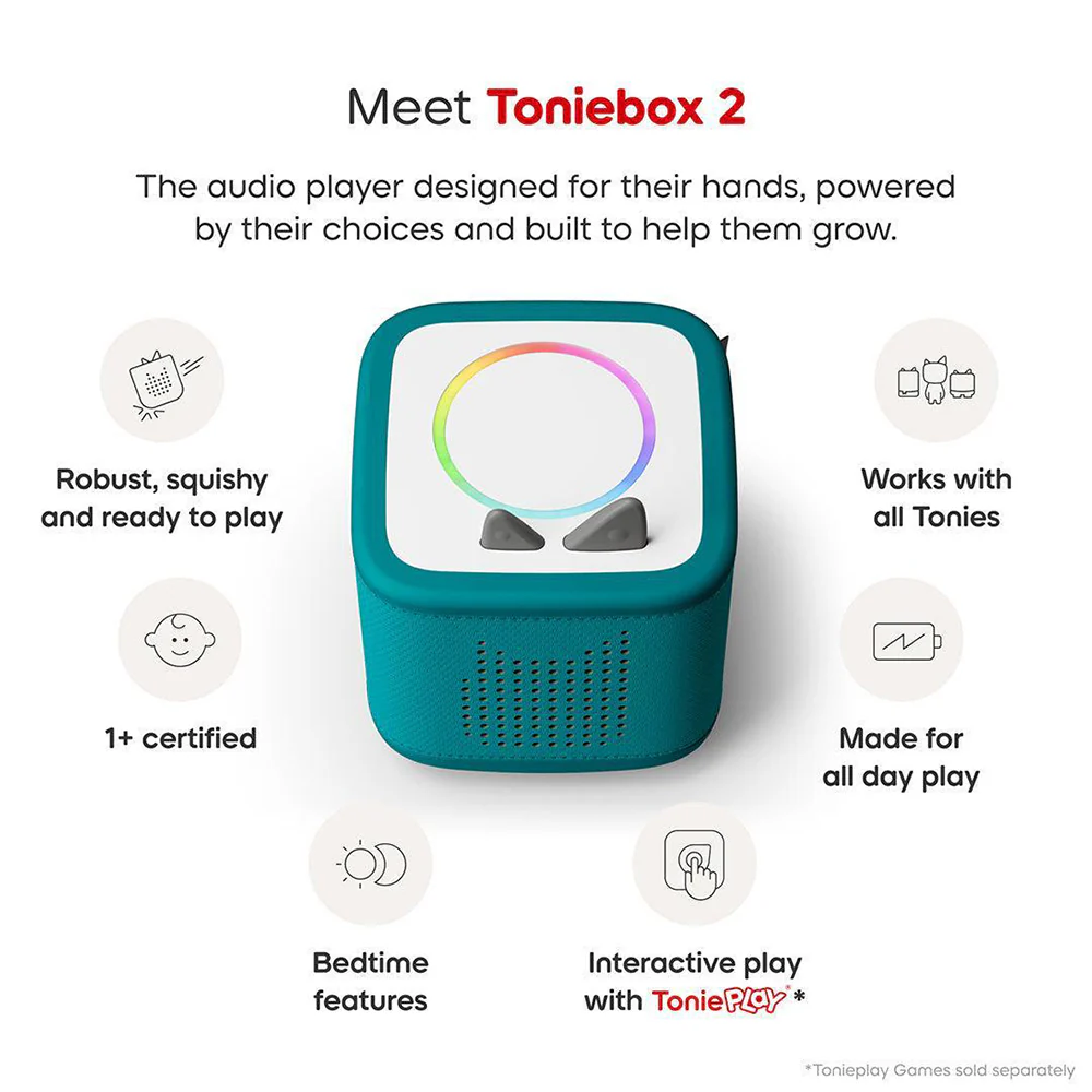 Tonies Toniebox 2 Starter Set with Creative Tonie Rubie - Tropical Teal | 11002730 - Image 4